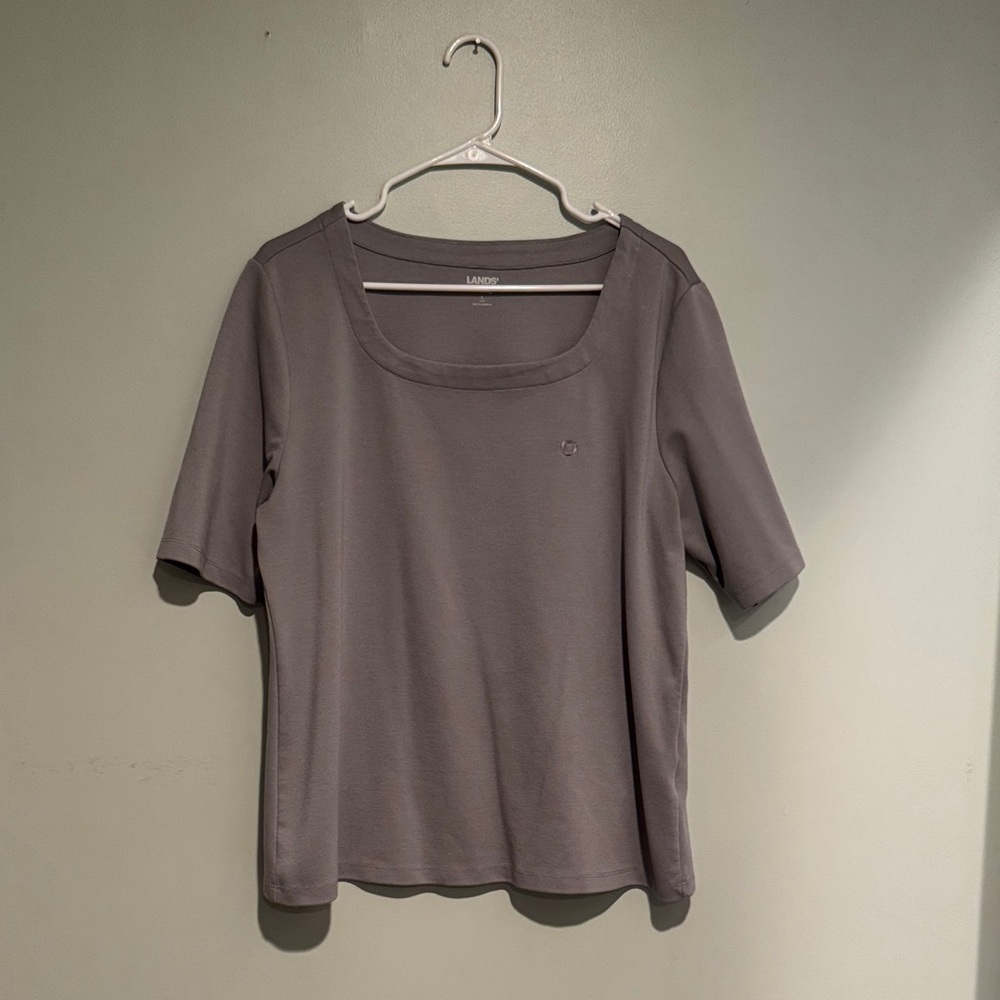 Lands' End Women's Gray Short Sleeve